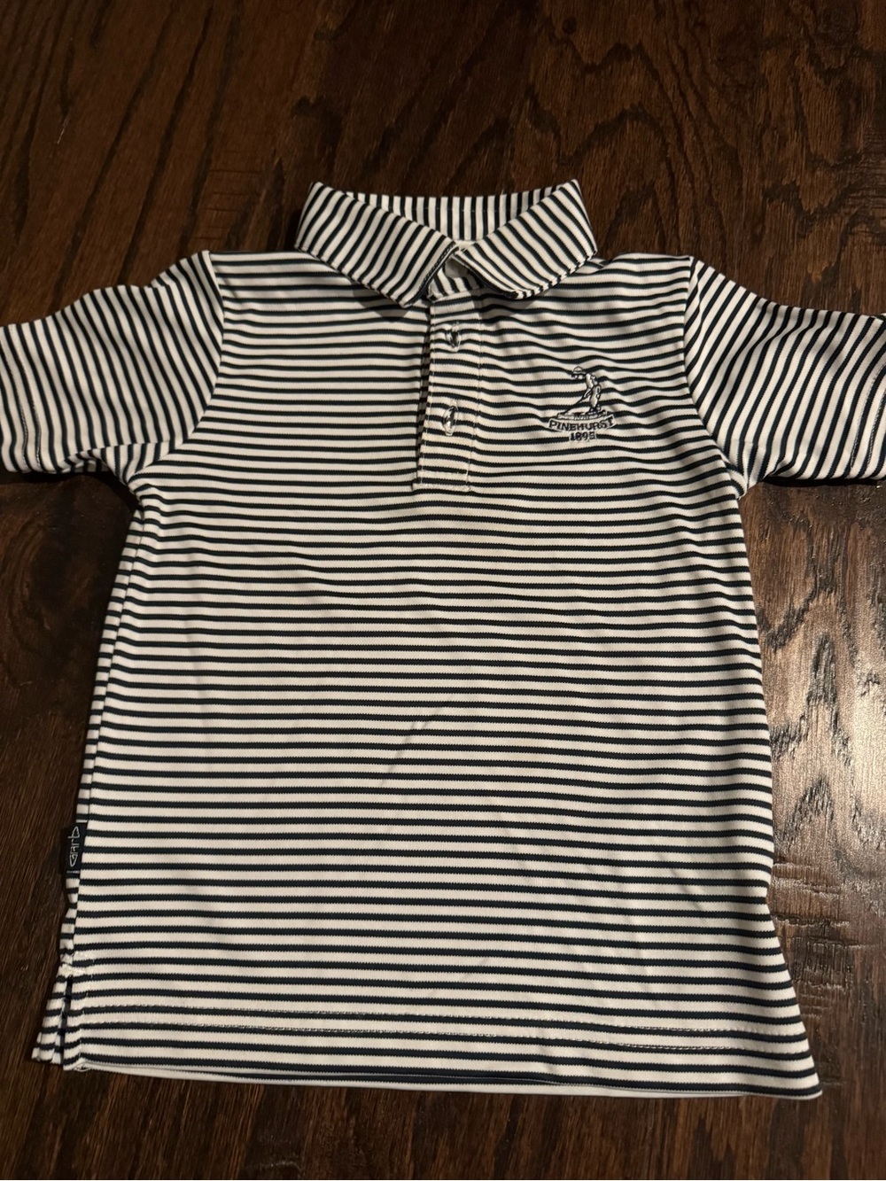 Kids Striped Polo Shirt - Navy & White
